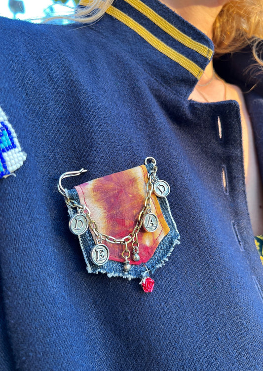 MIHITABEL DYED GRILLCLOTH BROOCH