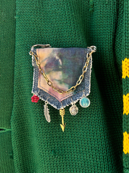 MIHITABEL DYED GRILLCLOTH BROOCH