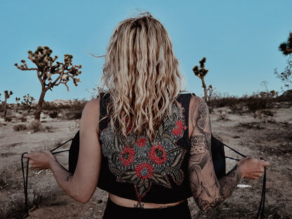 RED DAHLIA VEST